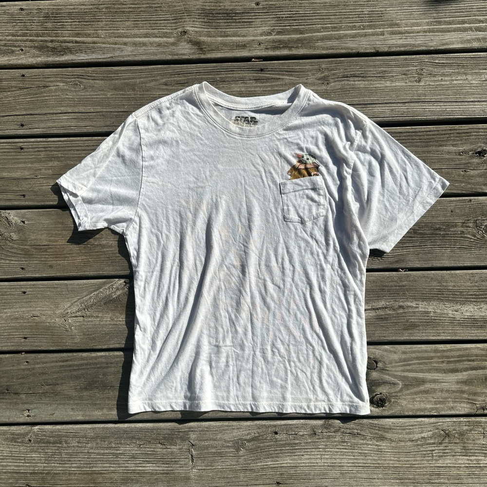 Star Wars White Tee with Graphic Pocket